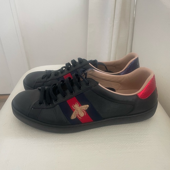 GUCCI MEN'S ACE SNEAKER WITH EMBROIDERY 9.5=US10 - Picture 5 of 12